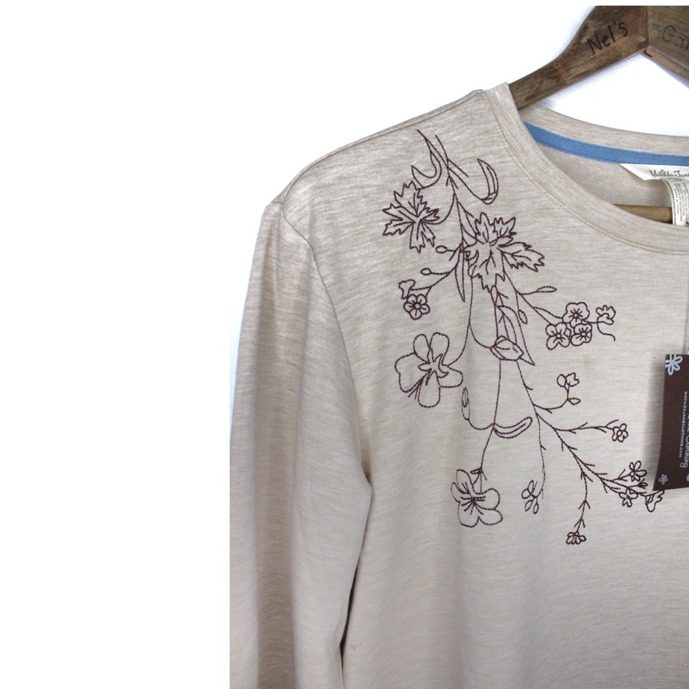 Matilda Jane NWT Bohemian Long Sleeve Neutral Top Small - Picture 2 of 7